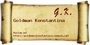 Goldman Konstantina névjegykártya